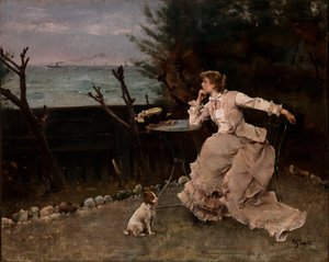 Em pensamento profundo de Alfred Emile Stevens