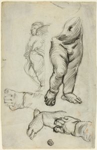 Esboços de Putti (frente); Estudo para Ornamento (verso)