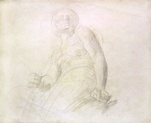 Estudo de uma figura, c.1850 (lápis sobre papel)