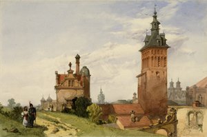 Uma vista perto de Moscou, 1836 (wc no papel) de Alfred Gomersal Vickers