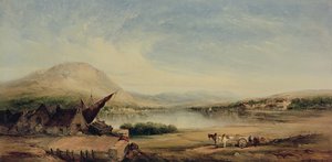 Vista do lago, século XIX de Alfred Gomersal Vickers