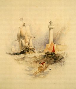 Porto de Ramsgate (aguarela) de Alfred Gomersal Vickers