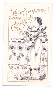 Cartão vitoriano de um estético tocando um violino, c.1881 (monocromático) de Alfred Gray