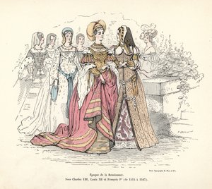 Os trajes de mulher francesa da Renascença