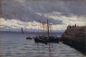 Chegada dos pescadores de sardinha