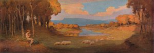 Painel decorativo para piano de jacarandá, c1900, 1903