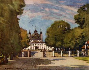 Dinamarca: Palácio Fredensborg (cor litho) de Alfred Heaton Cooper
