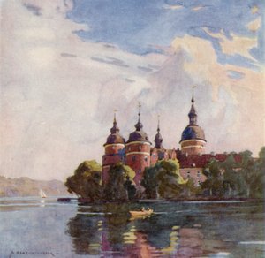 Castelo de Gripsholm, perto de Estocolmo de Alfred Heaton Cooper