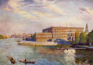 O palácio real, em Estocolmo de Alfred Heaton Cooper