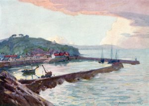 Watchet Harbour (cor litho) de Alfred Heaton Cooper