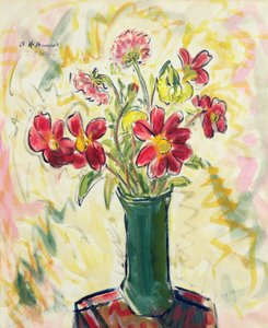 Flores num vaso verde de Alfred Henry Maurer
