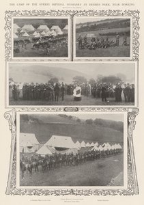 O Acampamento do Yeomanry Imperial de Surrey no Denbies Park, perto de Dorking