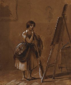 Atelier do artista. O crítico. de Alfred Jacob Miller