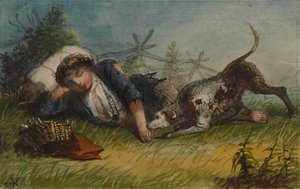Rapaz mendigo e o seu cão de Alfred Jacob Miller
