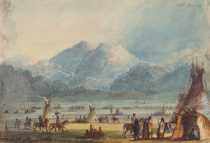 Cut Rocks, c.1837 (lápis, aguarela e guache sobre papel) de Alfred Jacob Miller