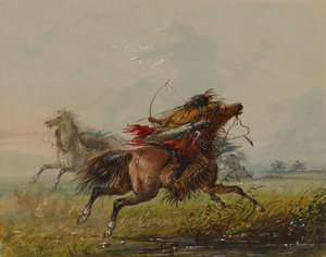 Esquivar-se de uma flecha (Corvo) de Alfred Jacob Miller