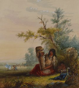 Grupo de mãe índia e crianças de Alfred Jacob Miller