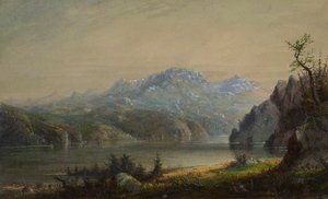 Paisagem de lago e montanha de Alfred Jacob Miller