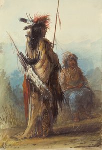 Shoshones, Green River, c.1837 (lápis, caneta e tinta e aguada sobre papel) de Alfred Jacob Miller