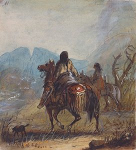 Sioux Women, Cut Rocks in the Distance, c.1837 (lápis, aguarela e guache sobre papel) de Alfred Jacob Miller