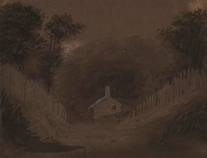 Pequena casa entre árvores de Alfred Jacob Miller