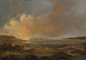 A Batalha de Fort McHenry de Alfred Jacob Miller