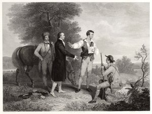 A captura do Major Andre, após Asher B. Durand, c.1846 (gravura) de Alfred Jones