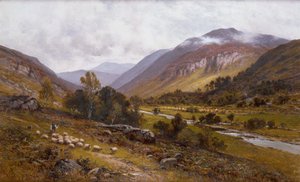 Um Vale do Rio com uma Paisagem Montanhosa para além (óleo sobre tela)