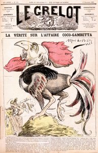 A verdade sobre o caso Coco (Gambetta e suas "galinhas") - Gambetta - de Alfred Le Petitty, em "Le Grelot" de 17/12/1882 de Alfred Le Petit