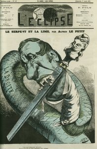 A cobra e a lima, a cobra-direita lima os seus dentes na República. Capa em "L