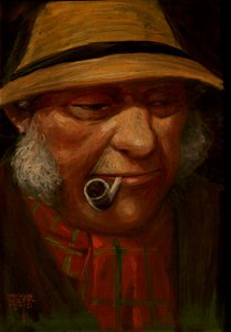 Pintura de homem fumando cachimbo, 1905