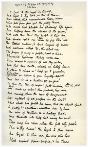 Manuscrito original do epílogo aos idílios do rei, c1872. de Alfred Lord Tennyson