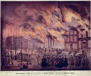O Grande Incêndio de Nova York, 1835 de Alfred M. Hoffy