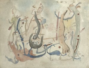 Formas Imaginárias, c.1939/40 (caneta, tinta da china e aguarela sobre papel) de Alfred Otto Wolfgang Schulze Wols