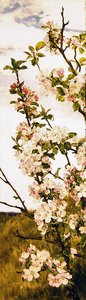Flor de maçã, c.1880-86 (óleo sobre painel) de Alfred Parsons