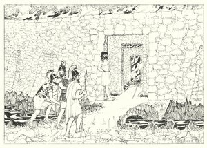 A Verdadeira História de Lucian: Entrada da Ilha do Tormento (gravura) de Alfred Payne Garnett