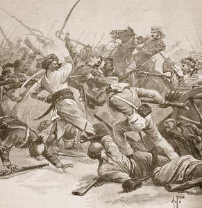 "Foi baioneta a baioneta", ilustração de "Batalhas do século XIX", de Archibald Forbes, GA Henty e Major Arthur Griffiths. de Alfred Pearse