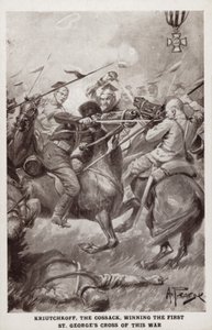 Kriutchkoff, o cossaco, vencendo a primeira Cruz de São Jorge da Primeira Guerra Mundial de Alfred Pearse