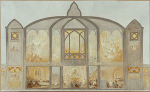 Esboço para a igreja de Saint-Jean de Montmartre, cerca de 1900 (óleo) de Alfred Plauzeau