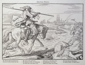 Death Rides to Town, prato 2 de &39;Another Dance of Death&39; publicado por Georg Wigand em Leipzig, 1849