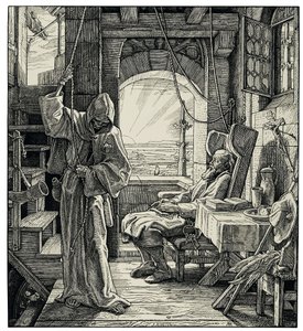 Morte como amiga, 1851. de Alfred Rethel