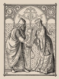 O Nibelungen. Hagens Shield Request, 1840-1841. de Alfred Rethel