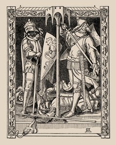 Die Nibelungen. Como Sir Dietrichs Men foram todos mortos, 1840-1841. de Alfred Rethel