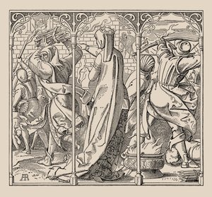 Die Nibelungen. Como a rainha deu ordens para queimar o salão, 1840-1841. de Alfred Rethel