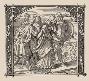 O Nibelungen. Despedida de Kriemhild, 1840-1841. de Alfred Rethel