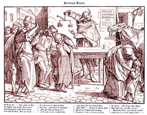 Totentanz 1848: A morte prova que todos os homens são iguais. de Alfred Rethel