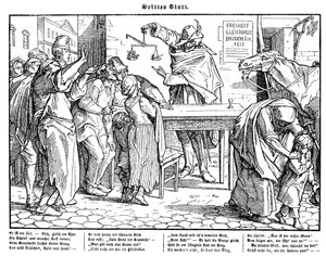 Totentanz 1848: A morte prova que todos os homens são iguais. de Alfred Rethel