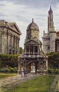 Cambridge: Gate of Honor, Caius College (lito a cores) de Alfred Robert Quinton