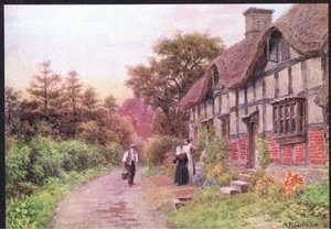 Noite, Castelo de Elmley, Worcester, de The Cottages and the Village Life of Rural England publicado por Dent & Sons Limited de Alfred Robert Quinton