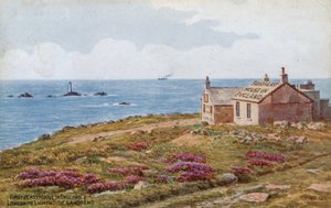 Primeira e Última Casa na Inglaterra e Longships Lighthouse, Lands End de Alfred Robert Quinton